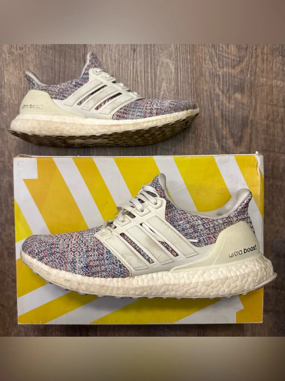 Adidas UltraBoost 4.0 White Multicolor Men’s Size 8.5 Sneakers Shoes